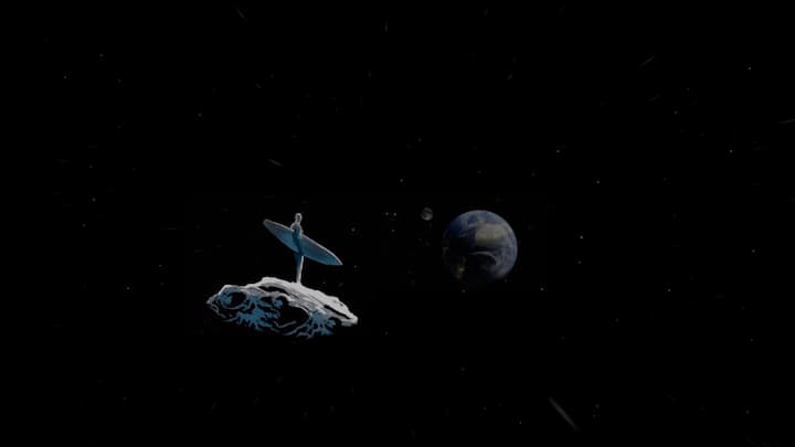 sliver Surfing Space, a Space live wallpaper for Mac
