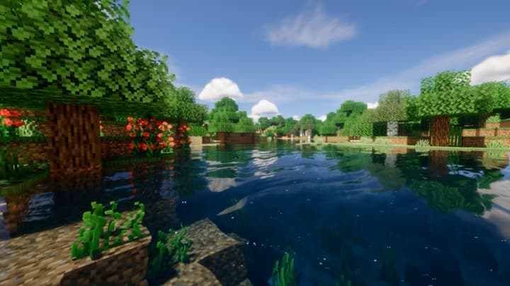 Minecraft Crystal Lake, a Gaming live wallpaper for Mac