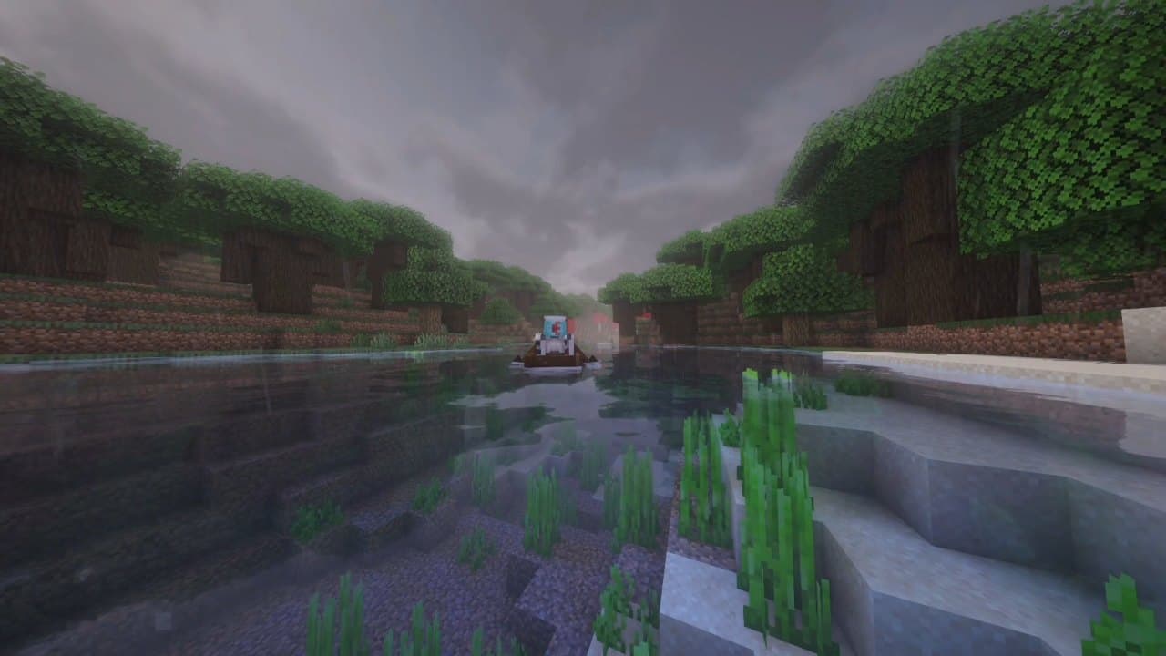 Minecraft River Boat, a Gaming live wallpaper for Mac