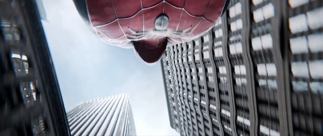 Spider-Man From Below, a Heroes live wallpaper for Mac