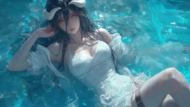 Albedo in Blue Water, a Anime live wallpaper for Mac