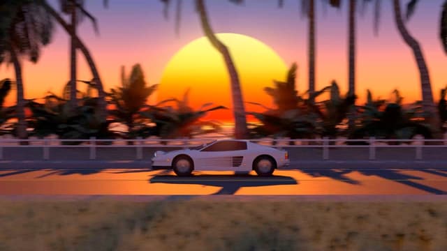 Synthwave Driving Car, a Cars live wallpaper for Mac