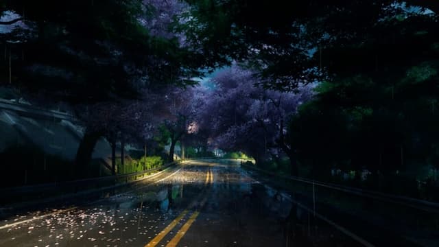 Rainy Petal Road, a Nature live wallpaper for Mac