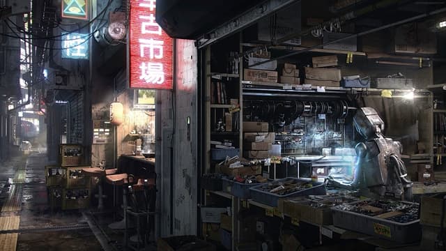 Cyberpunk Robot, a Dark live wallpaper for Mac