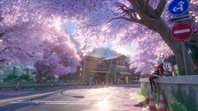 Sakura Street Anime Girl, a Anime live wallpaper for Mac