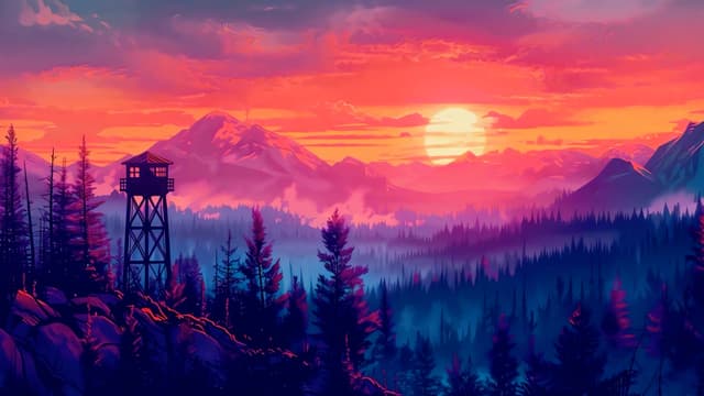 Firewatch Tower Sunset, a Gaming live wallpaper for Mac