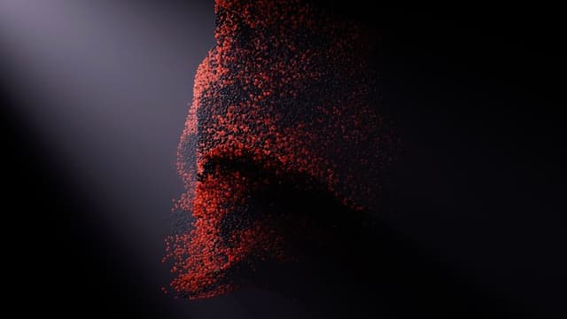 Red Particle Skull, a Abstract live wallpaper for Mac