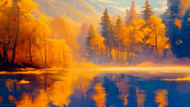 Aesthetic Orange Autumn Forest, a Nature live wallpaper for Mac
