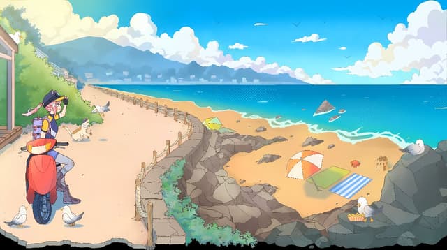 Anime Beach Ride, a Anime live wallpaper for Mac
