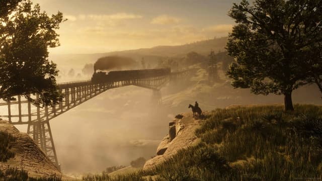Arthur Morgan on the Bridge, a Gaming live wallpaper for Mac