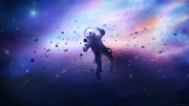 Astronaut in Nebula Drift, a Space live wallpaper for Mac