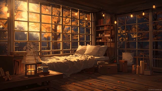 Autumn Cabin Bedroom, a Nature live wallpaper for Mac