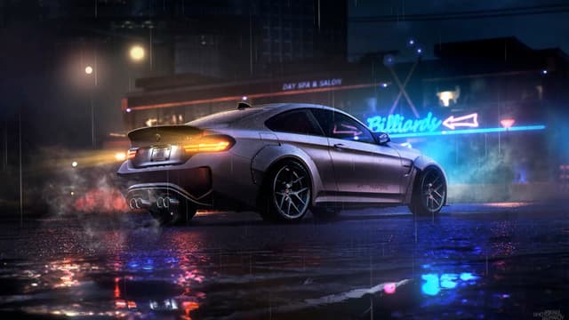 BMW M3 Neon Night Drive, a Cars live wallpaper for Mac