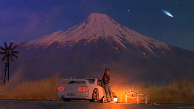 Skyline R32 Campfire at Fuji, a Cars live wallpaper for Mac