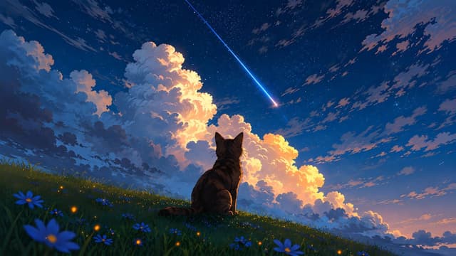 Cat Under Shooting Star, a Others live wallpaper for Mac