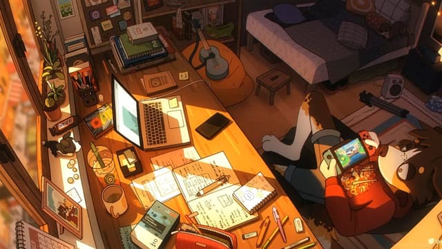 Cozy Furry Study Room, a Anime live wallpaper for Mac
