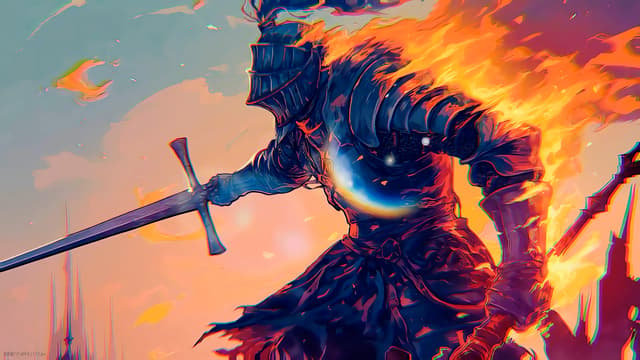 Dark Souls Burning Warrior, a Gaming live wallpaper for Mac
