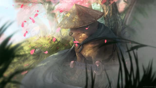 Doge Samurai Resting, a Anime live wallpaper for Mac