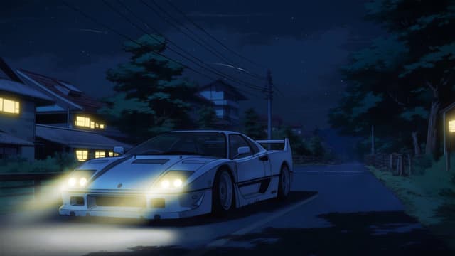 Ferrari F40 Night Run, a Cars live wallpaper for Mac