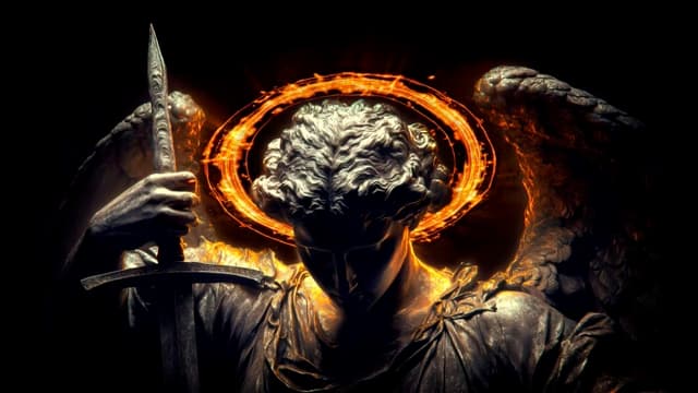 Flaming Archangel Statue, a Dark live wallpaper for Mac