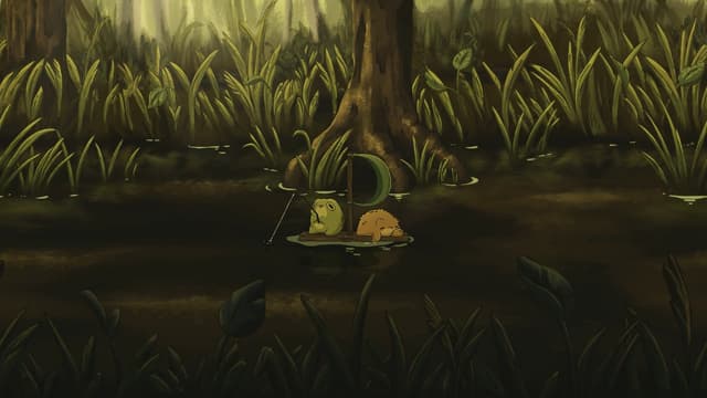 Frogs Fishing At Dusk, a Nature live wallpaper for Mac
