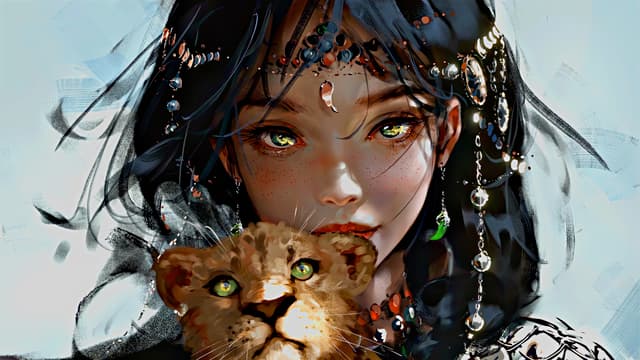 Girl With Leopard, a Others live wallpaper for Mac
