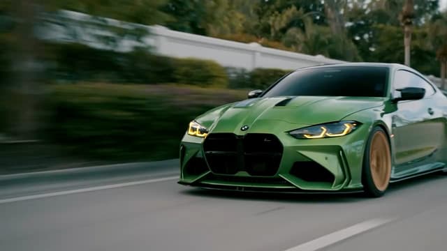Green BMW Sunset, a Cars live wallpaper for Mac
