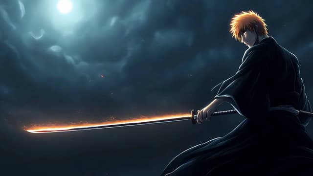 Ichigo with Burning Katana, a Anime live wallpaper for Mac