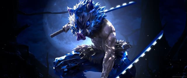 Inosuke Moonlit Stance, a Anime live wallpaper for Mac