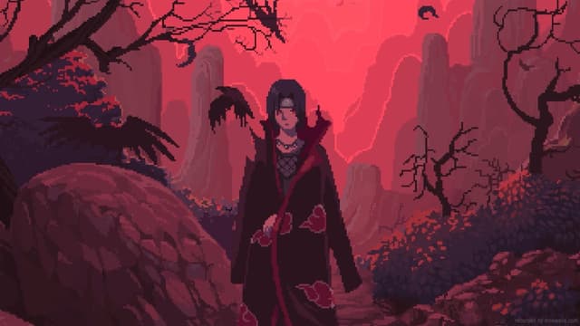 Itachi in Crimson Forest, a Anime live wallpaper for Mac