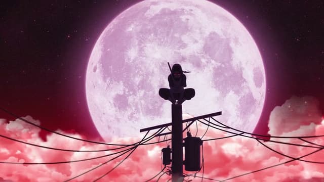 Itachi Silhouette Before the Red Moon, a Anime live wallpaper for Mac