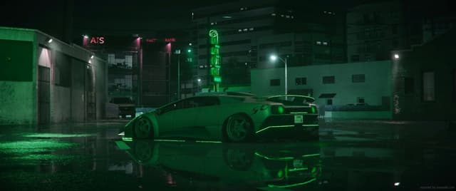 Lamborghini Diablo Gt Green Neon, a Cars live wallpaper for Mac