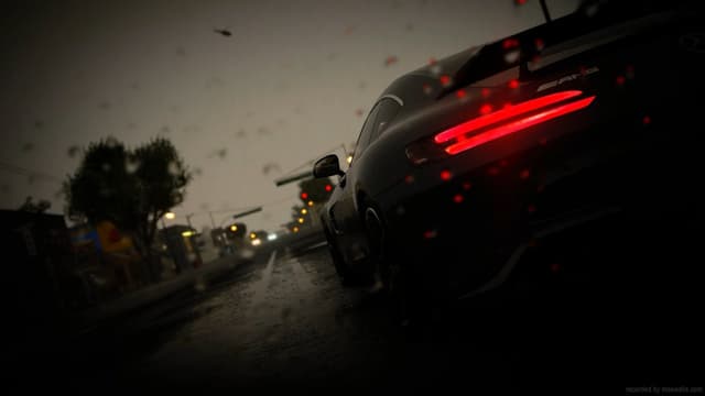 Mercedes-AMG Rainy Street, a Cars live wallpaper for Mac