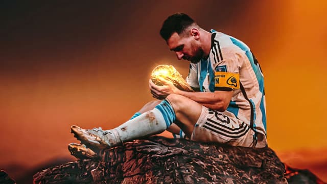 Messi with World Cup Trophy, a Others live wallpaper for Mac