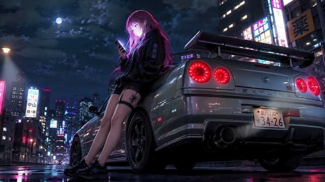 Midnight Skyline, a Anime live wallpaper for Mac