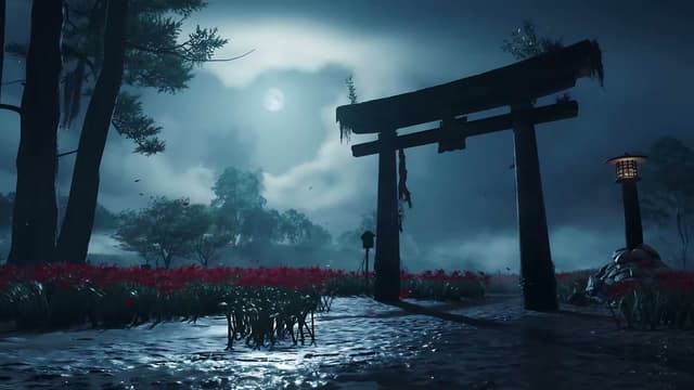 Moonlit Torii Garden, a Nature live wallpaper for Mac