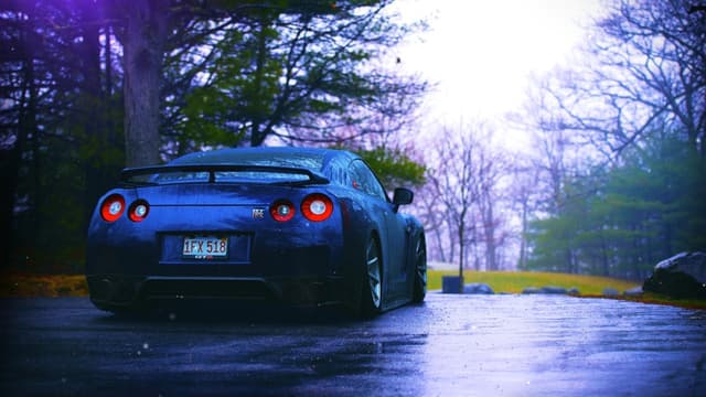Nissan GT-R in Rain, a Cars live wallpaper for Mac