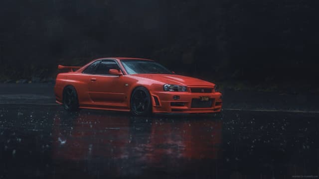 Nissan Skyline in Rain, a Cars live wallpaper for Mac