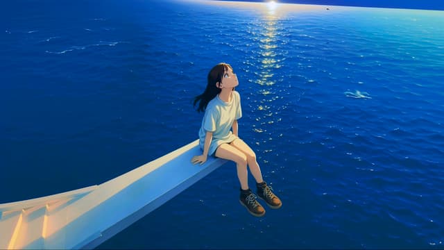 Ocean Edge Solitude, a Anime live wallpaper for Mac