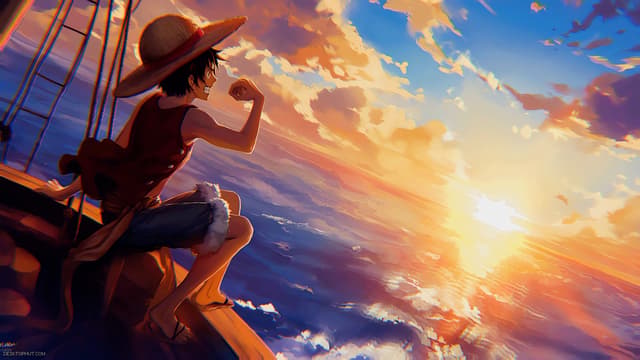 One Piece Luffy Sunset, a Anime live wallpaper for Mac
