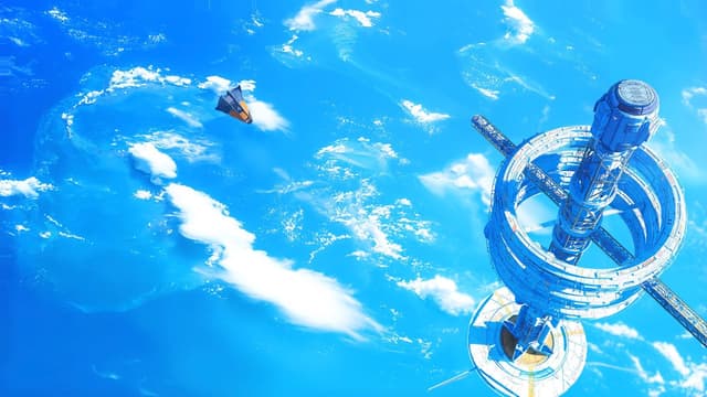 Orbital Station Over Blue Earth, a Space live wallpaper for Mac