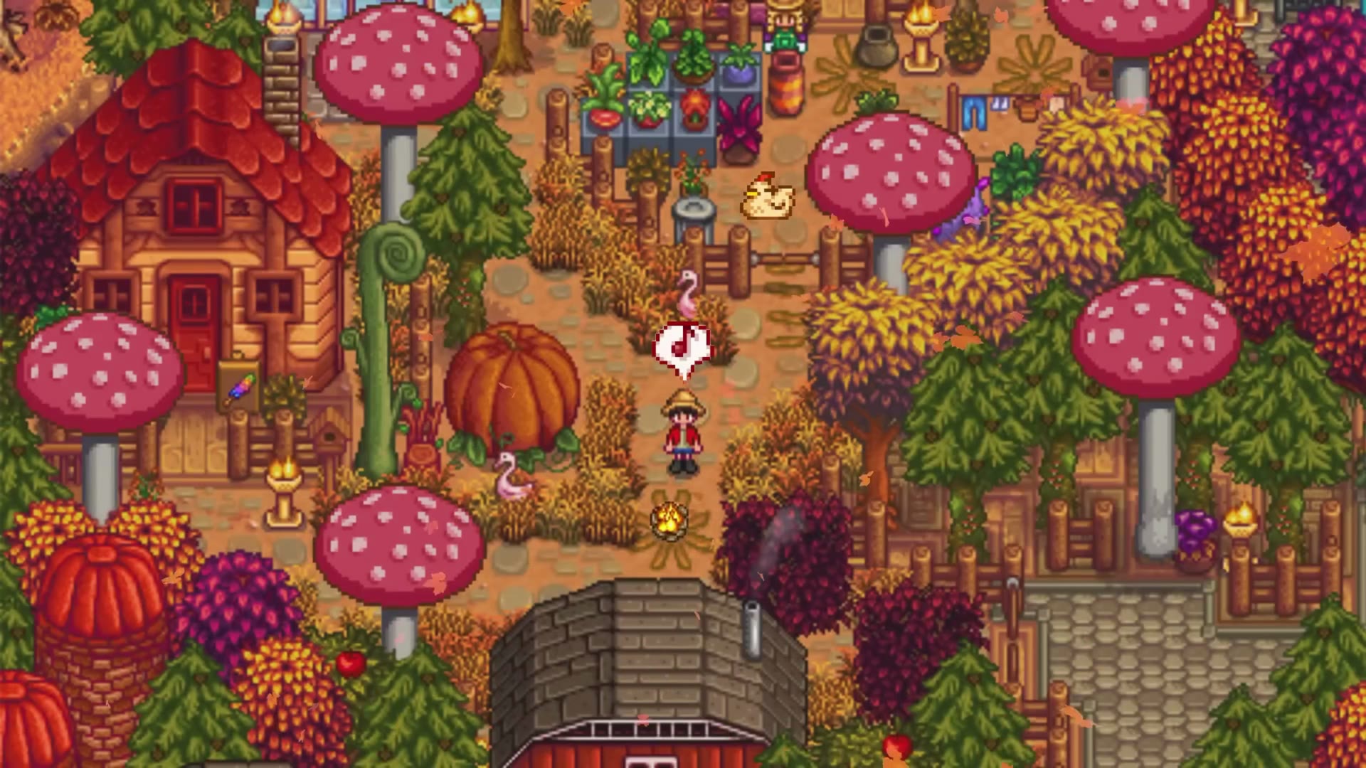 Pixel Mushroom Forest, a Gaming live wallpaper for Mac