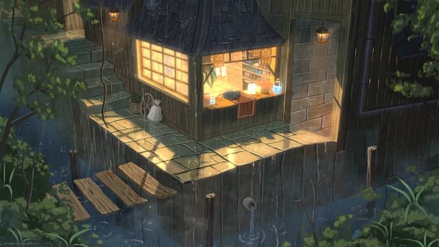 Rainy Canal Shop, a Nature live wallpaper for Mac