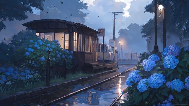 Rainy Train Platform, a Nature live wallpaper for Mac