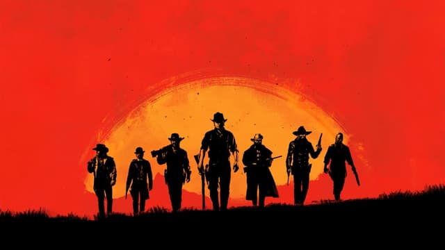 Red Dead Riders At Sunset, a Gaming live wallpaper for Mac