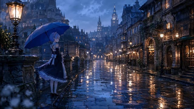 Rem in Rainy City, a Anime live wallpaper for Mac