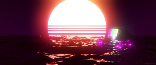 Retro Ocean Sunset, a Nature live wallpaper for Mac