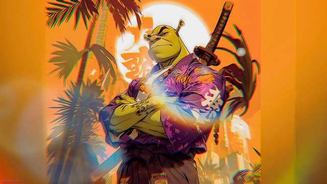 Shrek Samurai, a Others live wallpaper for Mac