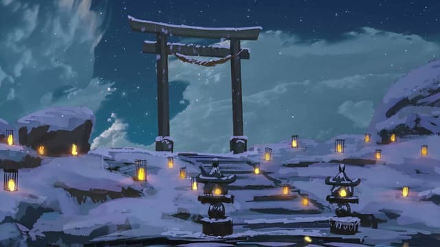 Snowlit Shrine Torii, a Nature live wallpaper for Mac