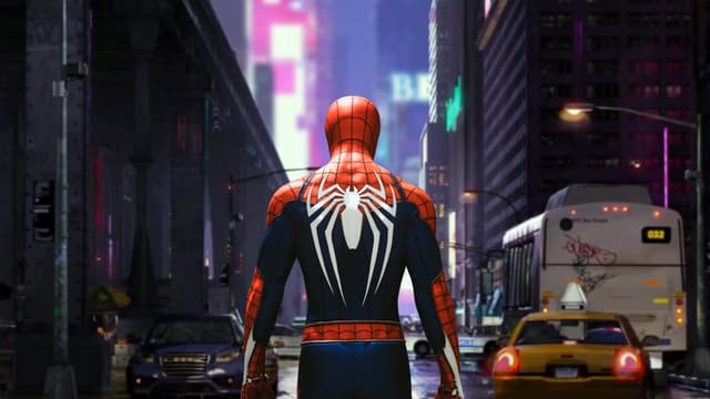 Spider-Man in Neon Alley, a Heroes live wallpaper for Mac